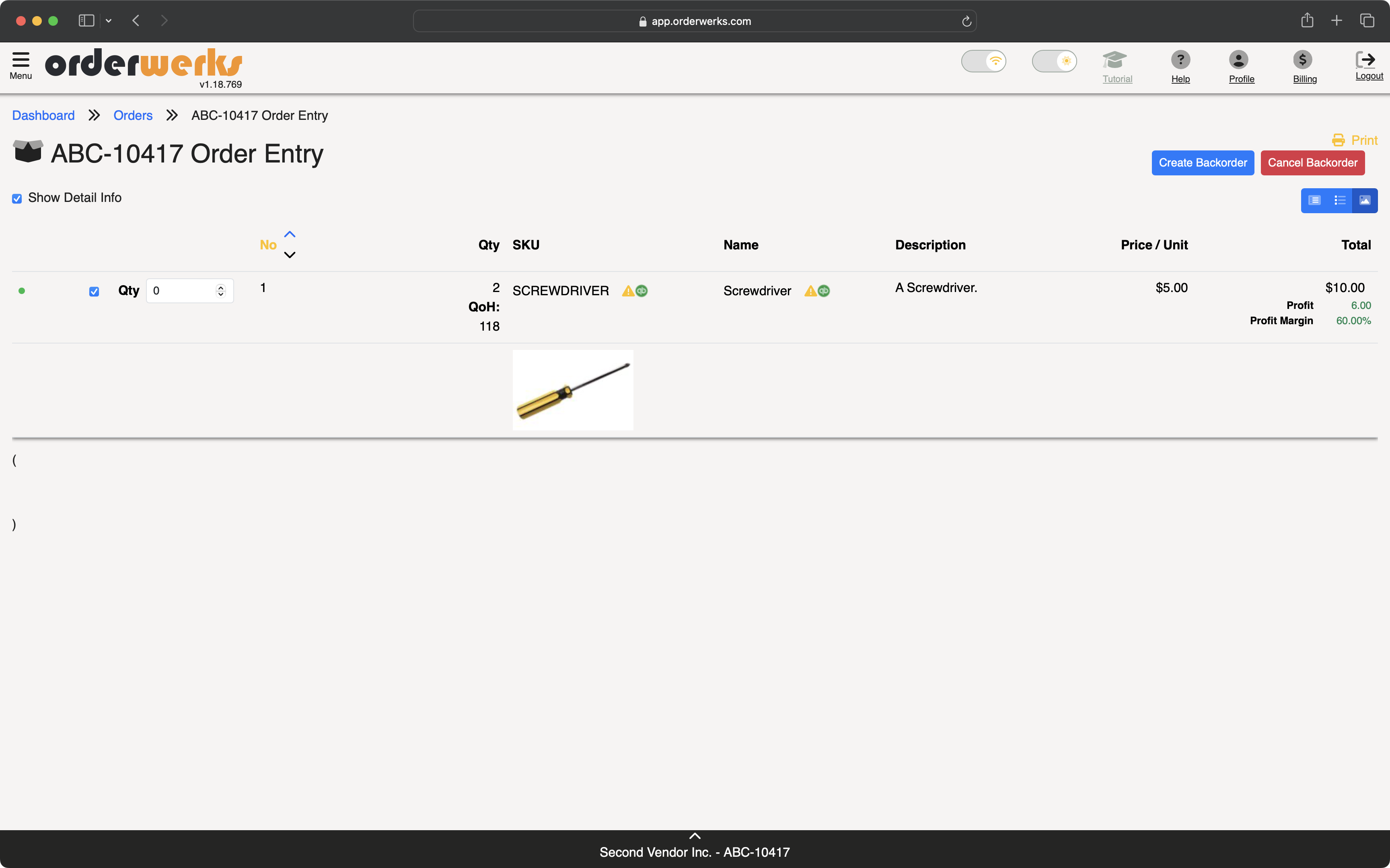 Backorder Management