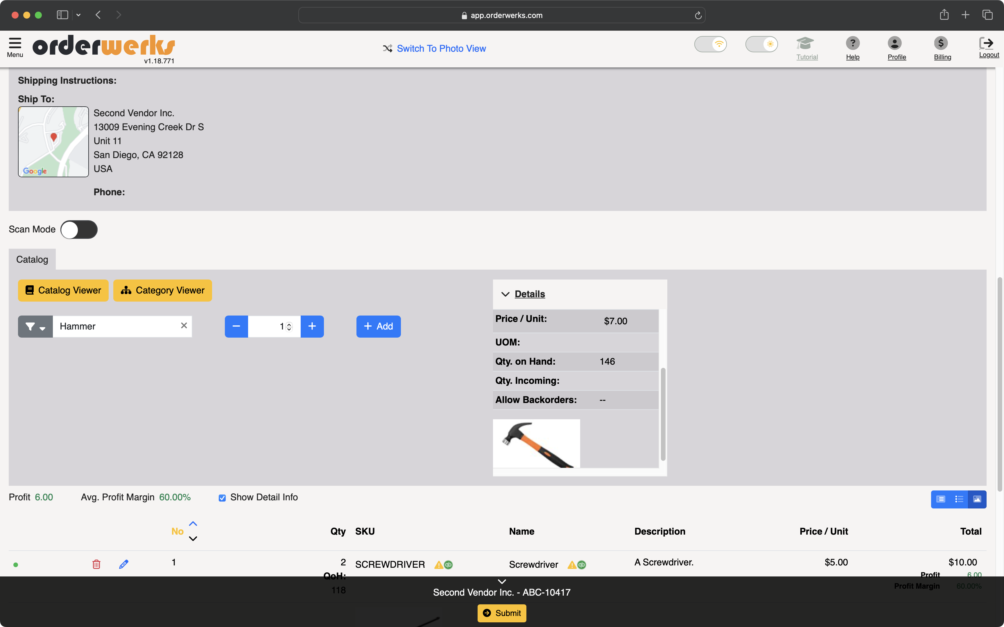 Order Entry Item Lookup