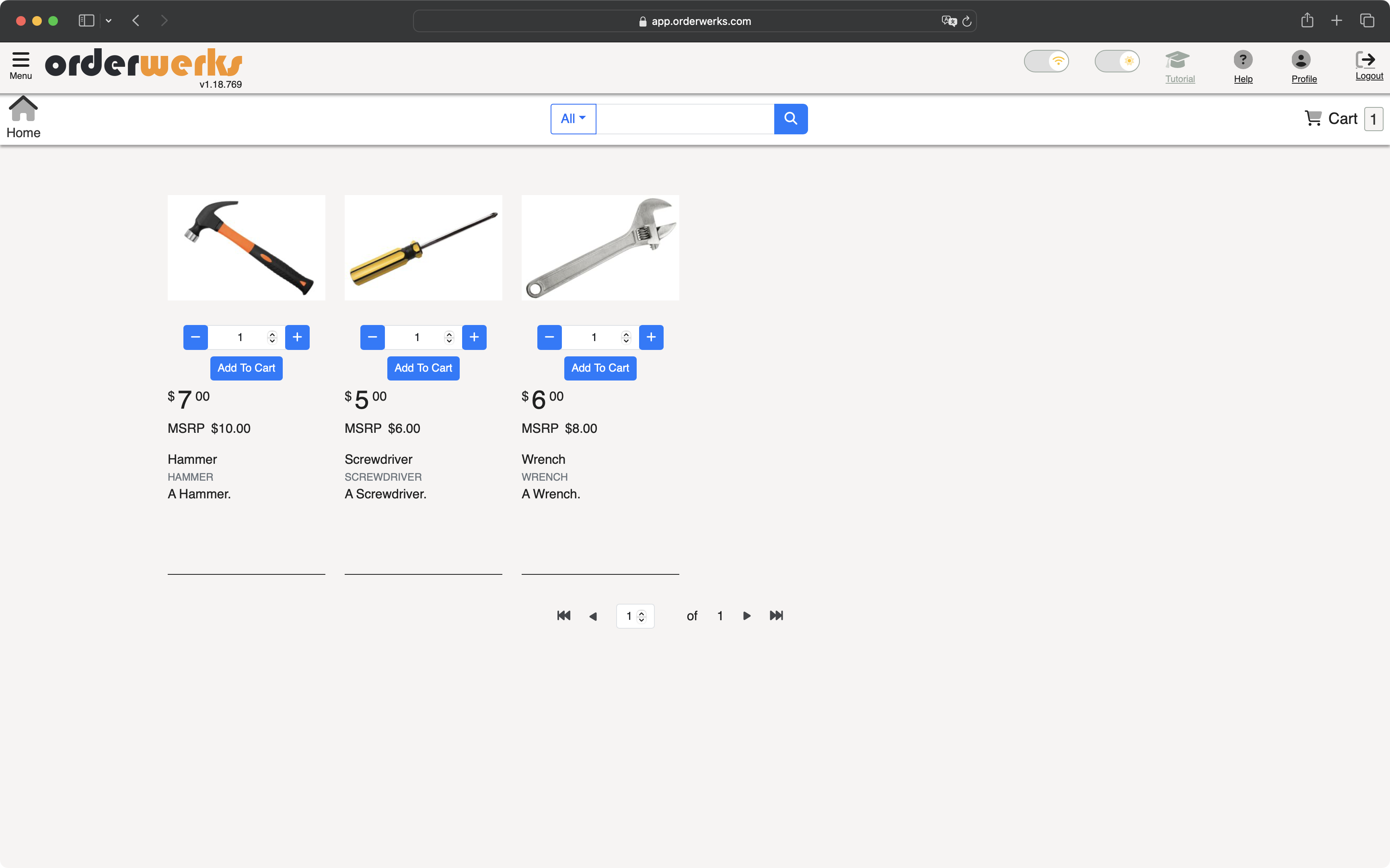 eCommerce Ordering
